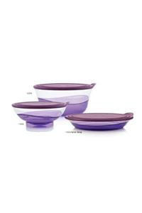 Tupperware Damla Set Mor - 3'lü Servis Ve Saklama Kabı