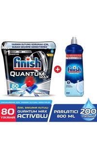 Finish Quantum Max 80 Kapsül Bulaşık Makinesi Deterjanı Tableti + Parlatıcı 800 ml