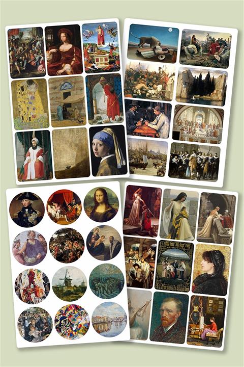 Özer Store Seçkin Eserler Ünlü Tablolar Sticker Yapışkan Seti