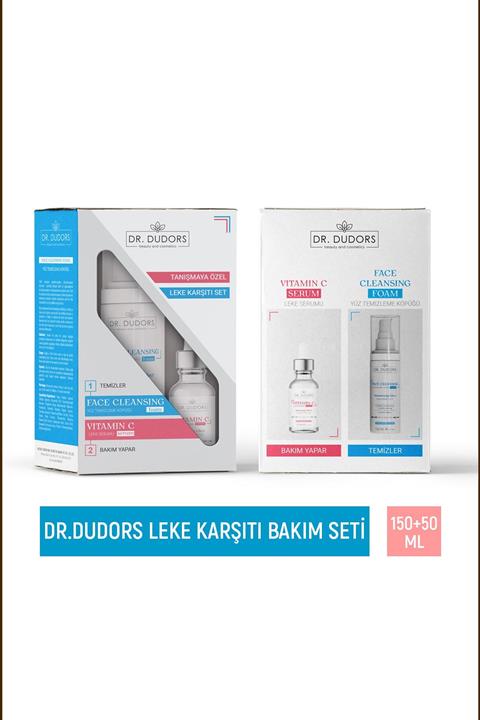 Dr.Dudors Leke Karşıtı Cilt Tonu Eşitleyici Bakım Seti C Vitamini Serum Yüz Temizleme Köpüğü