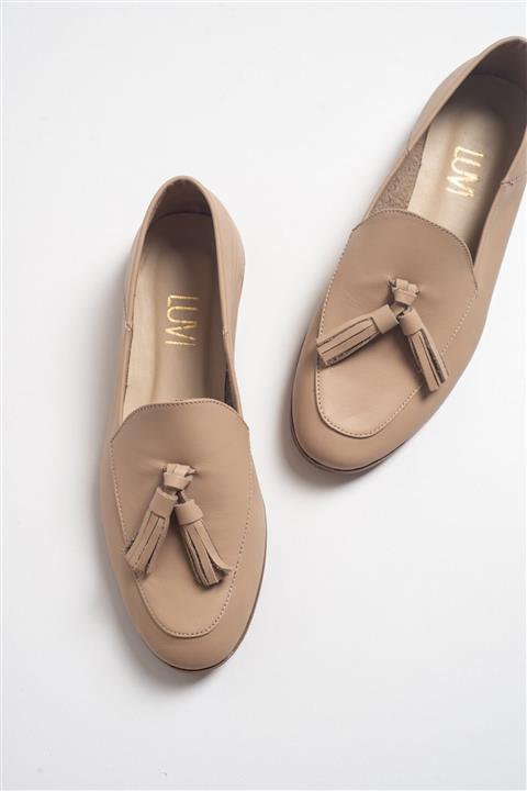 LuviShoes F04 Bisküvi Cilt Deri Ayakkabı