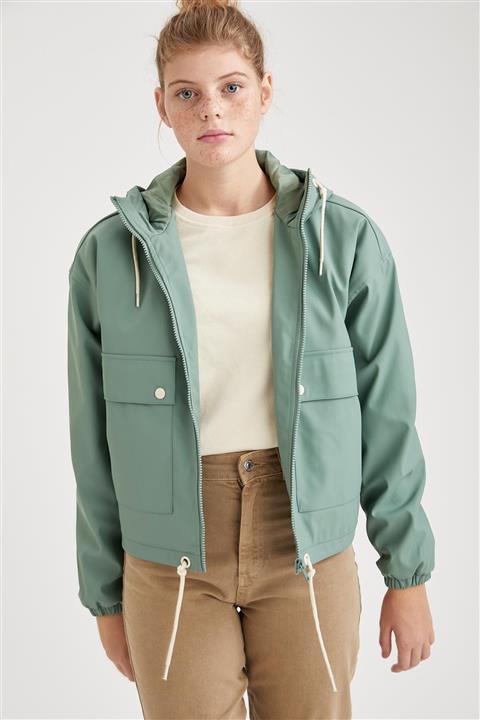 DeFacto Regular Fit Kapüşonlu su Geçirmez Yağmurluk