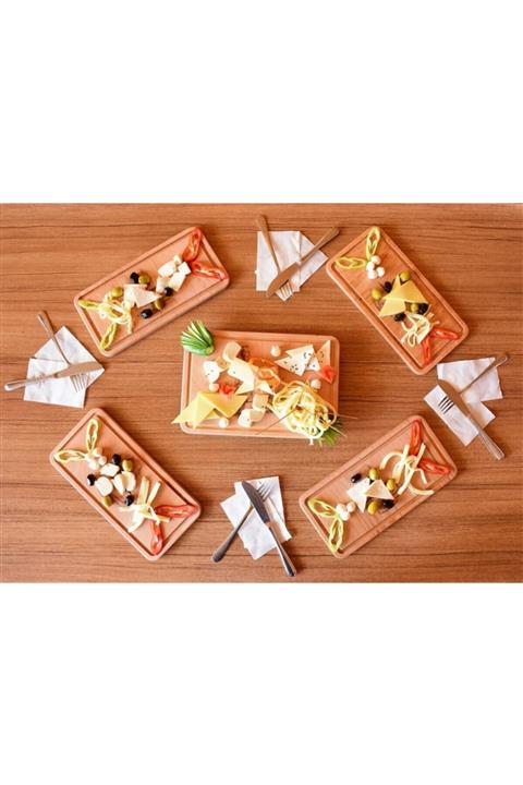 ART AHŞAP Ahşap 5'li Peynir Servis Ve Sunum Tabağı