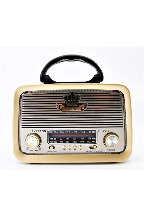 evertoon Aydintic Rt 301b Bluetooth Nostalji Şarjlı 3 Band Radyo Usb Sd
