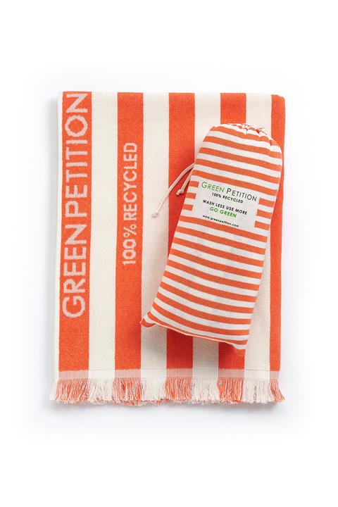 Green Petition Doğa Dostu Delmor Plaj Havlusu 100x180 Cm Tangerine