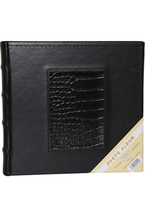 SARA 10x15cm 200'lük Deri Lüks Fotoğraf Albümü Siyah