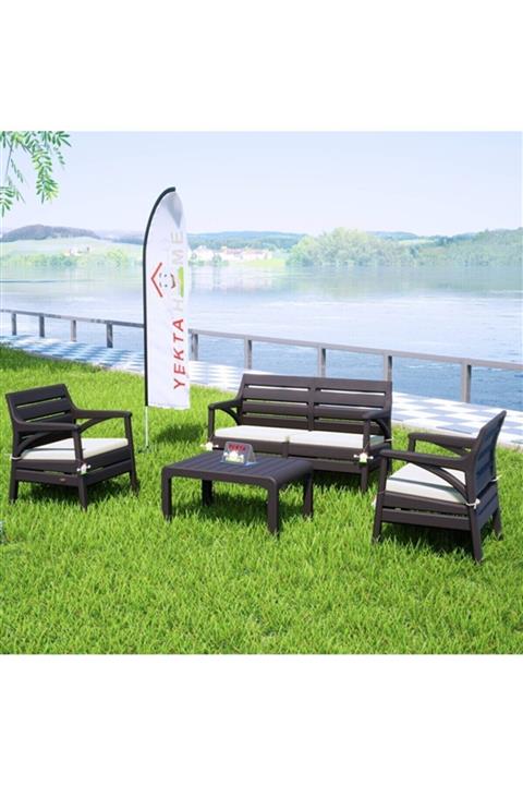 Holiday Hawai Concept Maimi Set Oturma Grubu Kahve Rengi