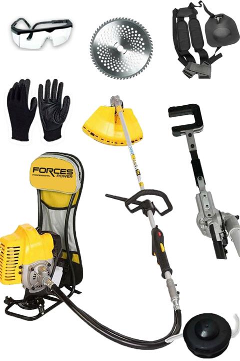 forces power X-turbo 7.2 Hp Zeytin Silkme Makinası + Sırt Tipi Turbo Benzinli Ot Biçme Tırpan Motoru