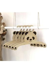 EYL Home 12 Li Bebek Elbise Askısı Ahşap Kıyafet Askısı Aslan Ve Panda