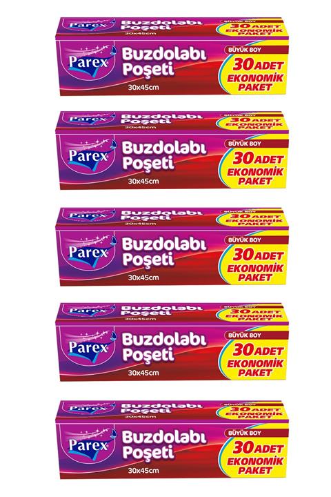 Parex Büyük Boy Buzdolabı Poşeti 30'lu x 5 Adet