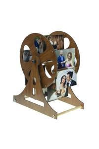 3K Fotoğraf Ahşap Dönme Dolap Çerçeve 25cm (ceviz)