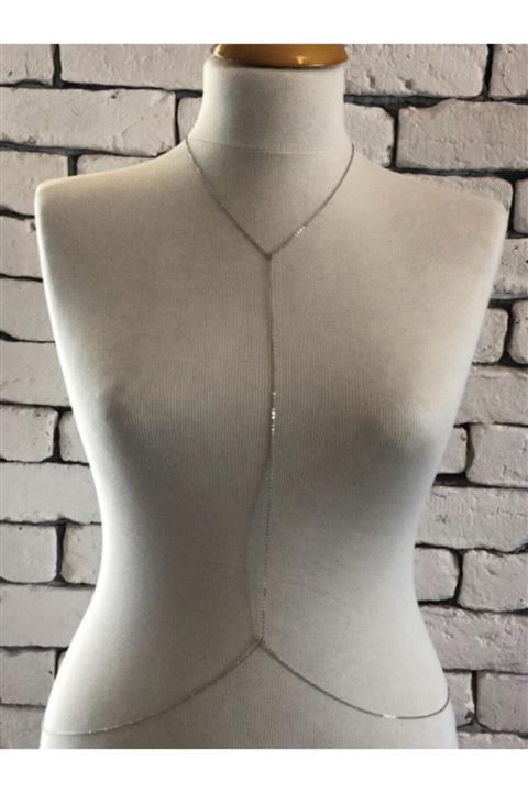 pop up store Gümüş Renk Zincir Vücut Akseuarı