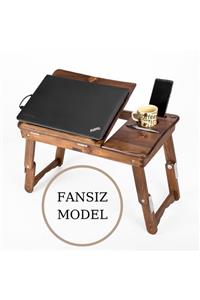 Ahşap Ustası Ceviz Renk Fansız Model Laptop Sehpası