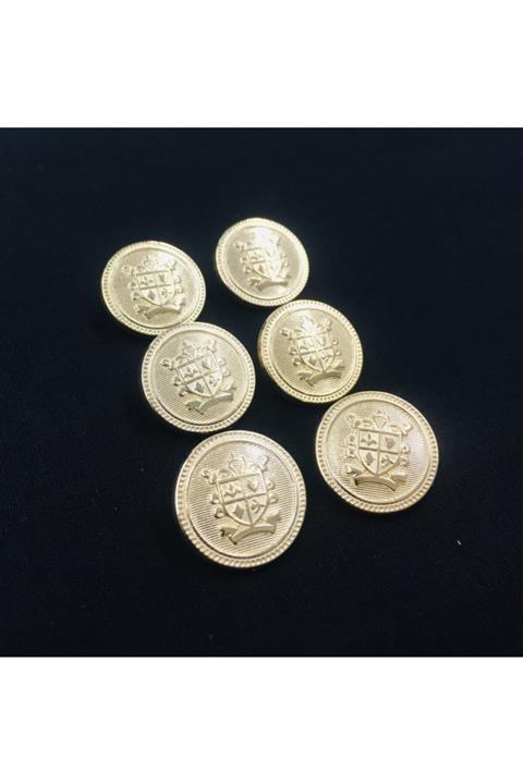 karantuhafiye Trençkot Düğmesi Metal 6 Lı Set Mat Gold
