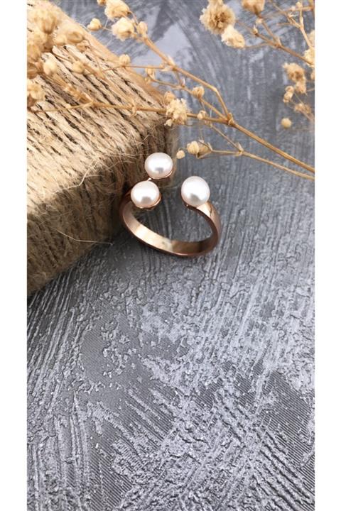 Joel Jewelry Inci Taşlı Pembe Altın Kaplamalı Şık Gümüş Yüzük