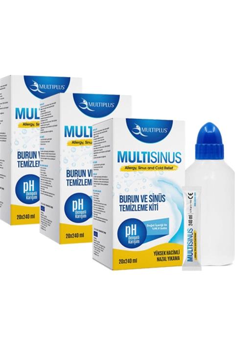 Multiplus Sinüs Rinse Burun Ve Sinüs Temizleme Kiti 20 Saşe X 3 Kutu 60 Saşe