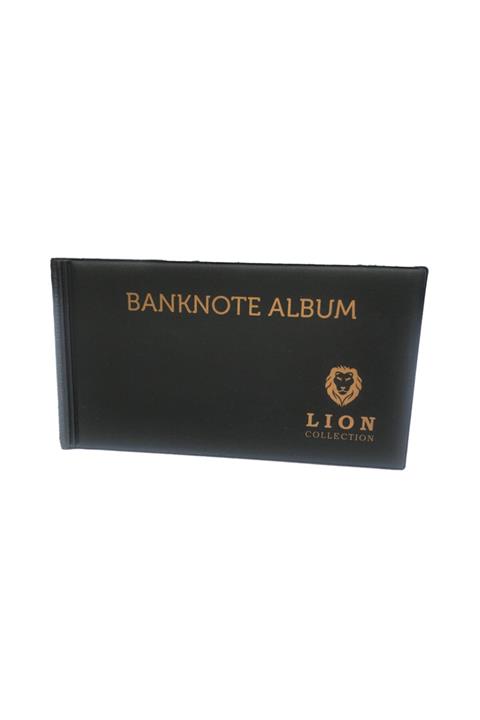 Lion Marka Kağıt Para Cep Albümü - 20 Sayfa - Siyah