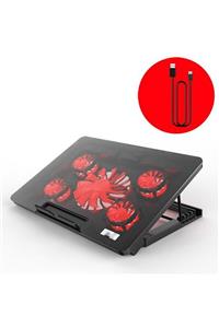 ELROND Arwen Sr05 Pro Metal Gaming Oyuncu 5 Fanlı Laptop Macbook Tablet Pc Soğutucu Stand 2400 Rpm