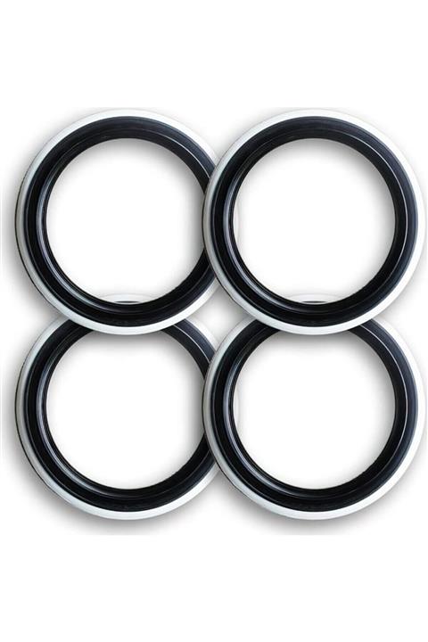 Atlas Marka 13 Jant Lastik Yanağı Siyah Beyaz Çift Renk 4' Lü Set Yanak