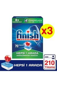 Finish Hepsi Bir Arada 210 Tablet Bulaşık Makinesi Deterjanı (70x3)