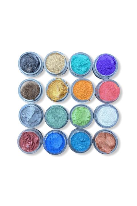 Epoksi Kalıp Epoksi Reçine 16lı Mini Sedef Toz Pigment Boya Seti