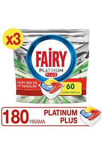 Fairy Platinum Plus 180 Yıkama Bulaşık Makinası Deterjanı Tableti / Kapsülü  60x3