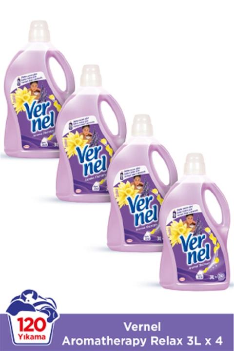 Vernel Çamaşır Yumuşatıcısı  4 x 3L (120 Yıkama) Aromatherapy Relax
