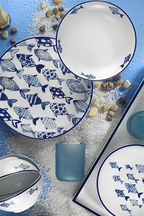Kütahya Porselen Marine Serisi 24 Parça 11407 Desen Yemek Seti