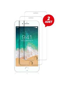 Tria Iphone 7 Plus 8 Plus Uyumlu Temperli Şeffaf Kenarlı Ekran Koruyucu Kırılmaz Telefon Camı 2'li Paket