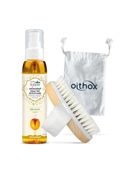 Oithox %100 Doğal Atkılı Selülit Fırçası & Selülit Giderici Masaj Yağı