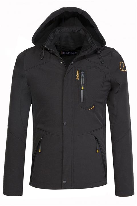 Delpino Erkek Siyah Softshell Mont