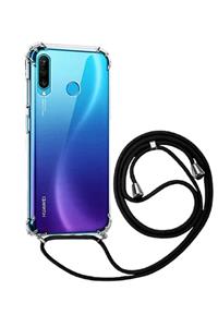 emybox Huawei P30 Lite Boyundan Askılı Darbe Emici Şeffaf Silikon Kılıfı