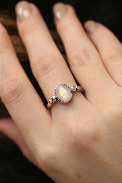 Mella Takı Tasarım Aytaşı Tasarım Minimal Gümüş Yüzük