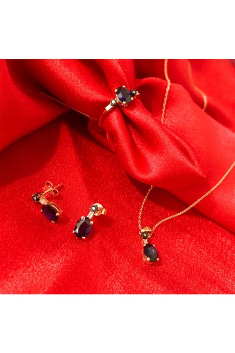 ydg elmastaki Pırlanta Safir Tasarım Set