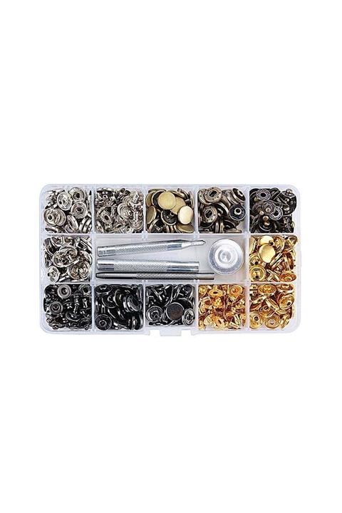 İşkur Makina 120 Set Karışık Renkli 12.5 Mm Metal Çıt Çıt Ve Saklama Kutusu