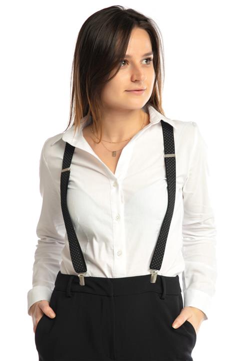 DWOY Puantiyeli Siyah Kadın Pantolon Askısı