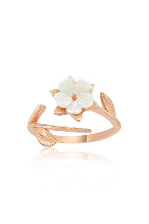 Mia Vento Kadın Rose Renk Manolya Çiçeği Salkımı Gümüş Yüzük