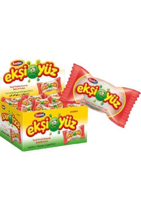 SAADET Ekşiyüz Sakız 100 Adet Tutti Frutti Aromalı