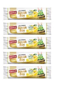 Koroplast Ekstra Güçlü Limon Büzgülü Büyük Boy 10lu Çöp Torbası X 5 Paket