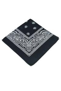 Fular Marketi Unisex Etnik Desenli Pamuk Bandana - Siyah