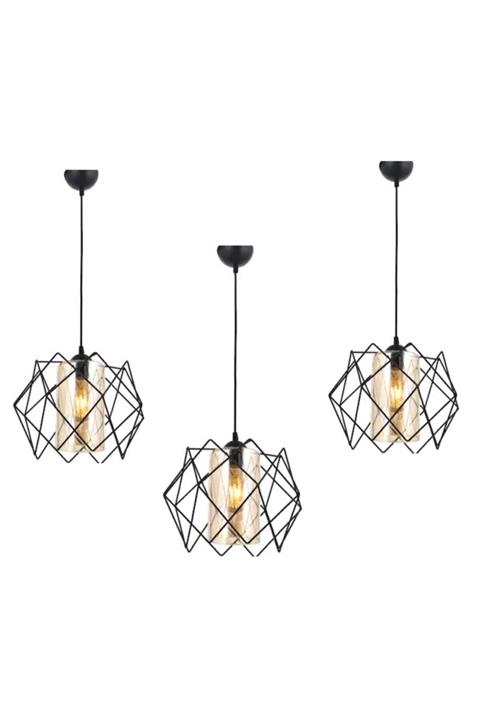 Ve Shop 3 Adet Silvano Mika Camlı Avize One Salon,mutfak Sarkıt Avize