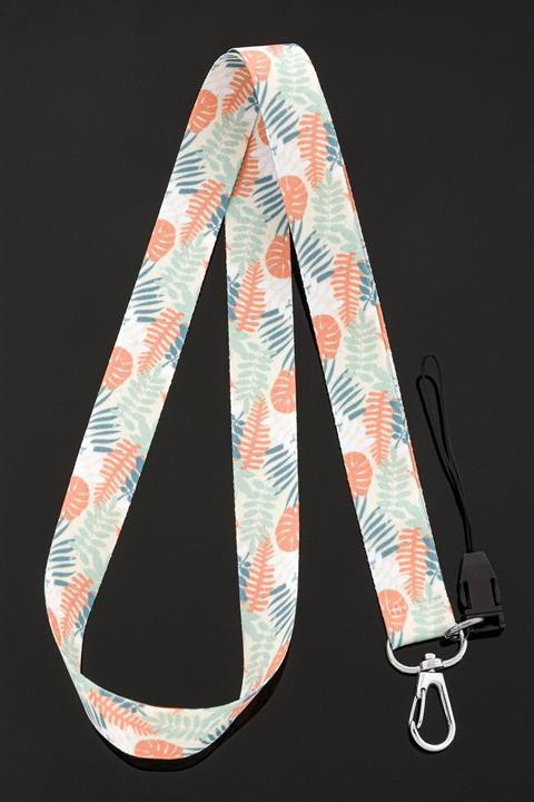 Apptakı Palmiye Desenli Yaka Kartı Boyun Askı İpi  - Ask0147