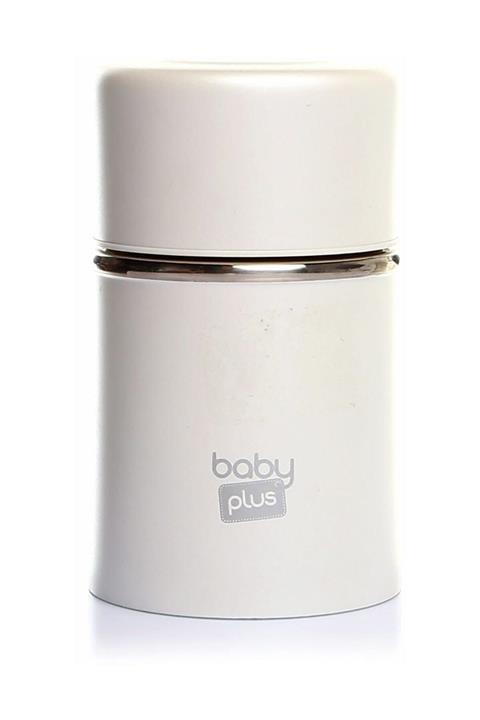 Baby&Plus Beyaz Paslanmaz Çelik Bebek Mama Saklama Termosu 260 ml