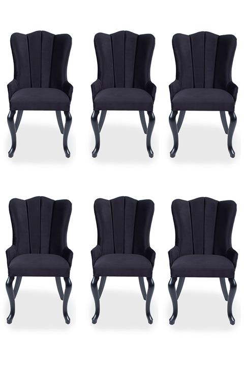 Express Mobilya Nero Lükens Ayaklı Sandalye 6'lı