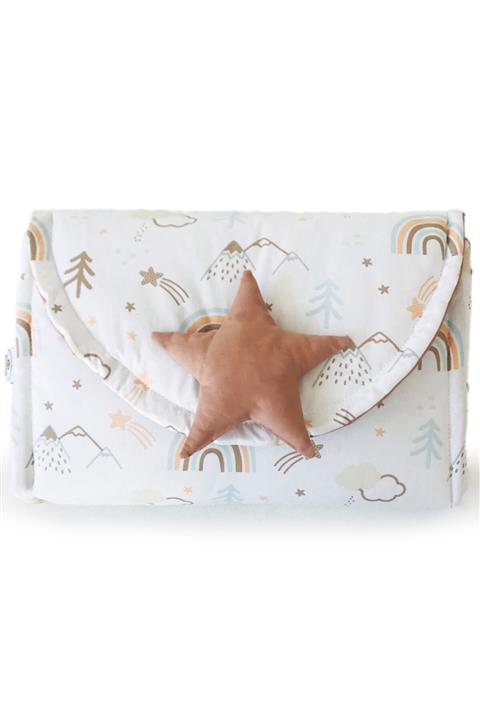 Atölye Eda Unisex Bebek Kahverengi Alezli Alt Açma Minderi