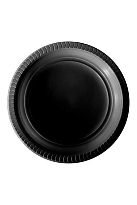 PartiVar Siyah Plastik Tabak 22 cm 25 Li