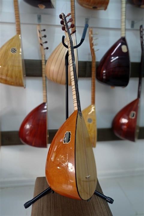 LADOMİ Oyma Dut Profesyonel Kısa Sap Bağlama Saz, Kılıf, Yedek Tel Ve Mızrap - L113