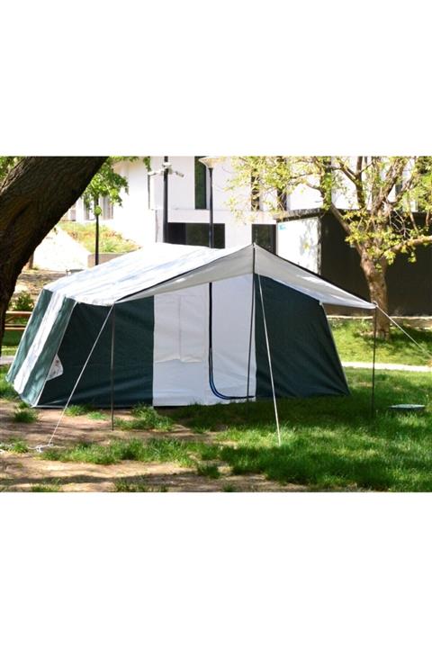 TUNÇ KAMP ÇADIRI Aile Tipi 2 Oda 1 Salon 8-10 Kişilik Kamp Çadırı Kırmızı