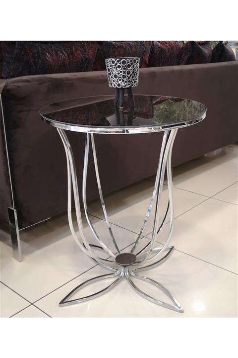 Hcstil Metal Ayak Gümüş Renk Lale Yan Sehpa