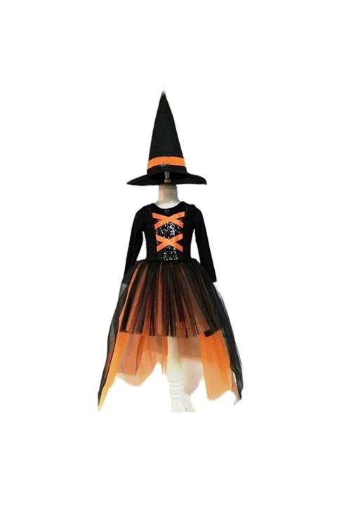 Peri Hediyelik Turuncu Cadı Çocuk Kostümü